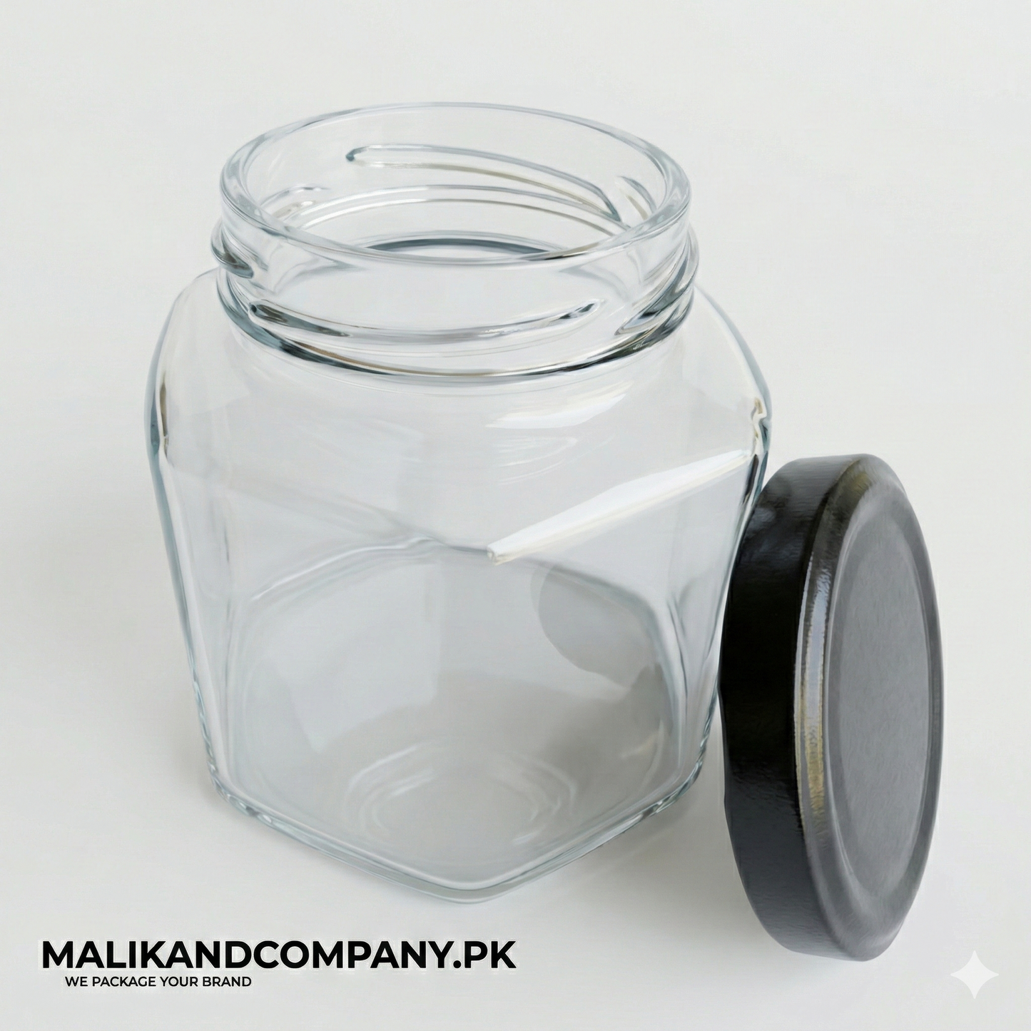 Hexagon Glass Jars - Honey, Jam, Candlewax, Sweets