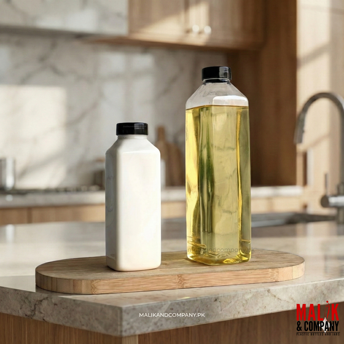 Square Plastic Bottle for Juices, Milk and Drinks