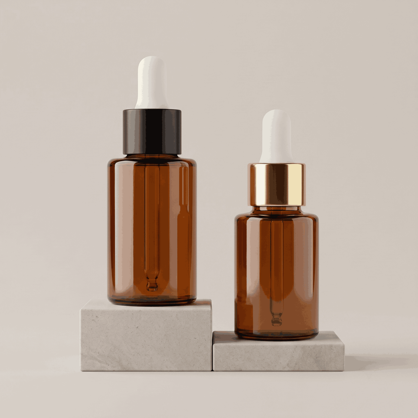 Amber Flat Shoulder Glass Serum Bottle | Empty Dropper Bottle – Wholesale Pakistan