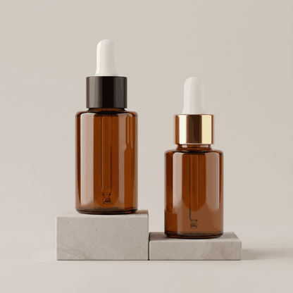 Amber Flat Shoulder Glass Serum Bottle | Empty Dropper Bottle – Wholesale Pakistan