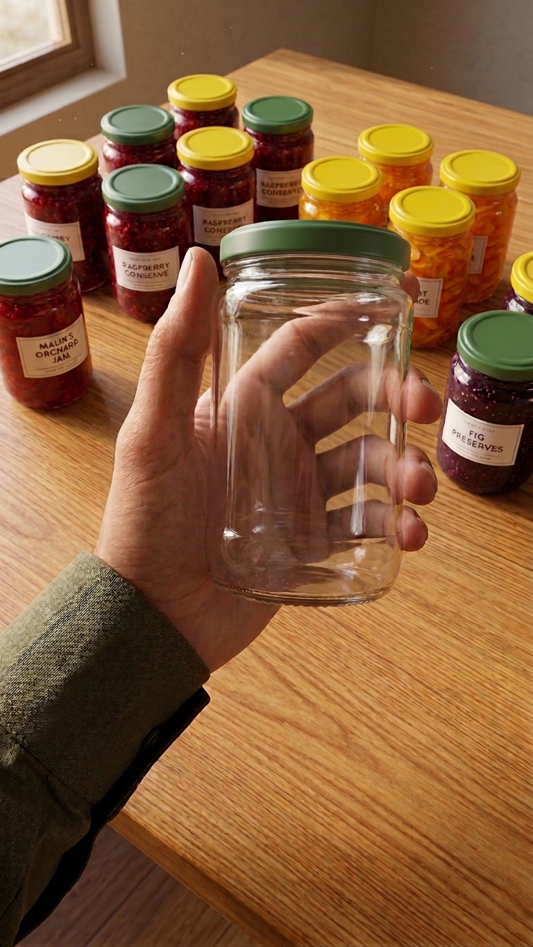 350ml Round Glass Jam Jar with Metal Lid | For Honey, Jam, Preserves and Achaar
