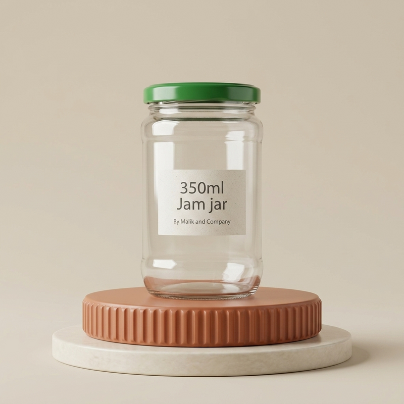 350ml Round Glass Jam Jar with Metal Lid | For Honey, Jam, Preserves and Achaar