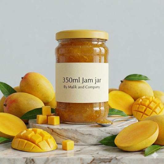 350ml Round Glass Jam Jar with Metal Lid | For Honey, Jam, Preserves and Achaar