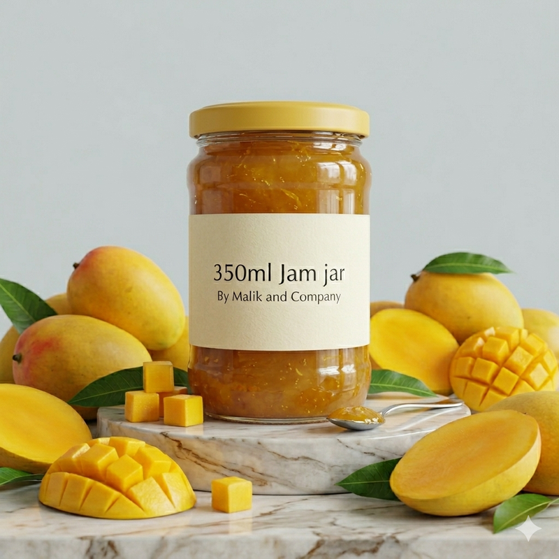 350ml Round Glass Jam Jar with Metal Lid | For Honey, Jam, Preserves and Achaar