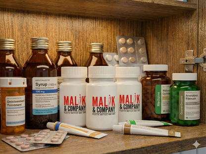 White Premium Pill Jar with Child lock Cap