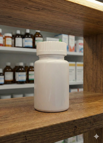 White Premium Pill Jar with Child lock Cap